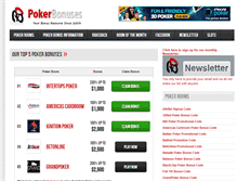 Tablet Screenshot of pokerbonuses.com